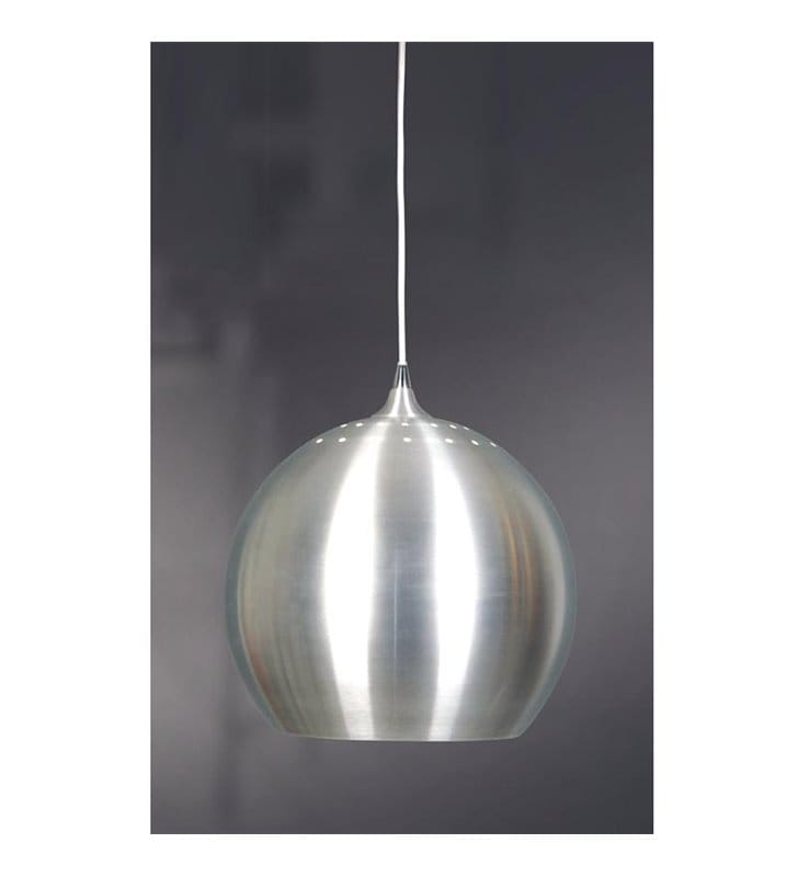 Metalowa lampa wisząca Polar satynowa kula 28cm