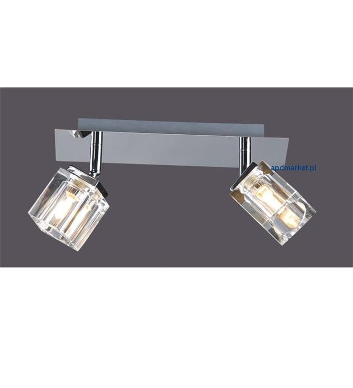 Lampa sufitowa Crt podwójna klosze szklane kostki wykończenie chrom Lampa sufitowa Crt podwójna klosze szklane kostki wykończenie chrom