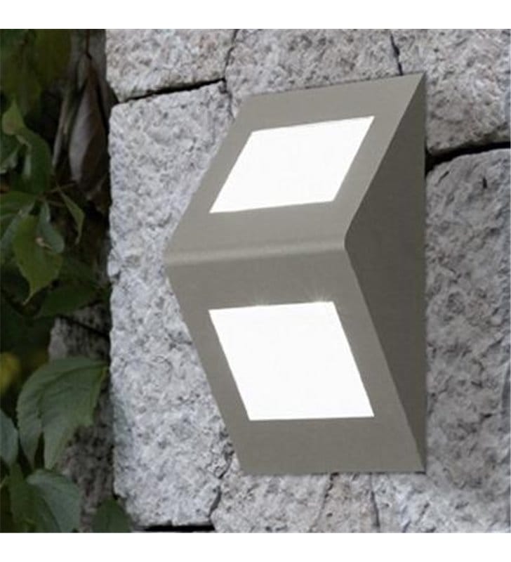 Ścienna nowoczesna lampa ogrodowa Morino LED w kolorze srebrnym - OD RĘKI