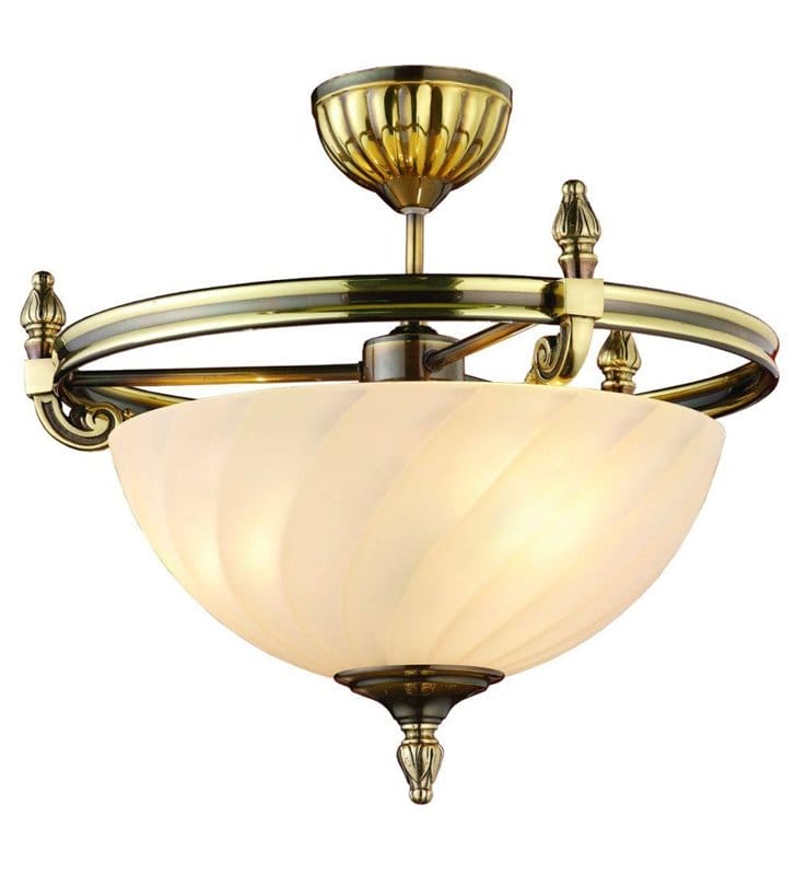 Klasyczna lampa sufitowa Cordoba II patyna połysk do salonu sypialni na przedpokój na 3 żarówki