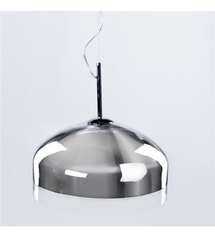 Lampa wisząca Ben nowoczesna okrągła chromowana klosz szklano metalowy do sypialni salonu kuchni jadalni