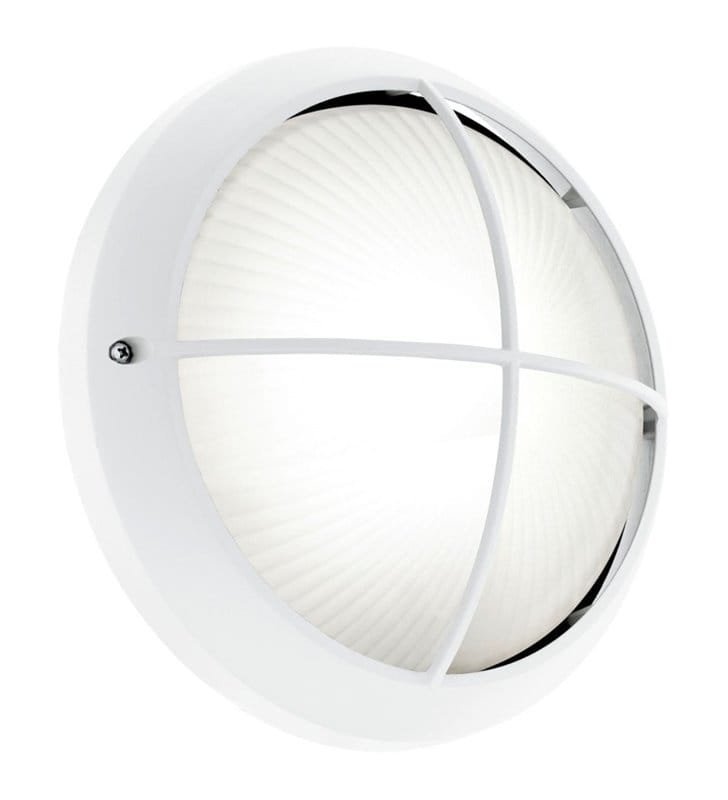 Biała okrągła lampa ogrodowa Siones1 LED z wymiennym modułem