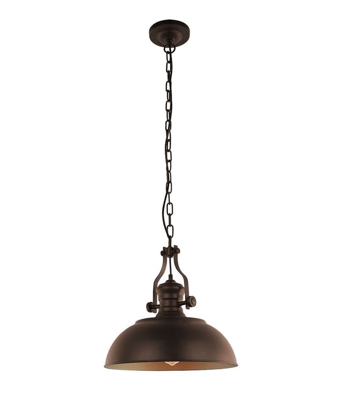 Brązowa loftowa lampa wisząca Rosalia metalowa z łańcuchem