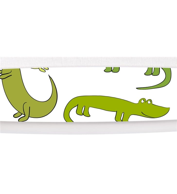 Biała lampa wisząca Zielone Krokodylki do pokoju dziecka
