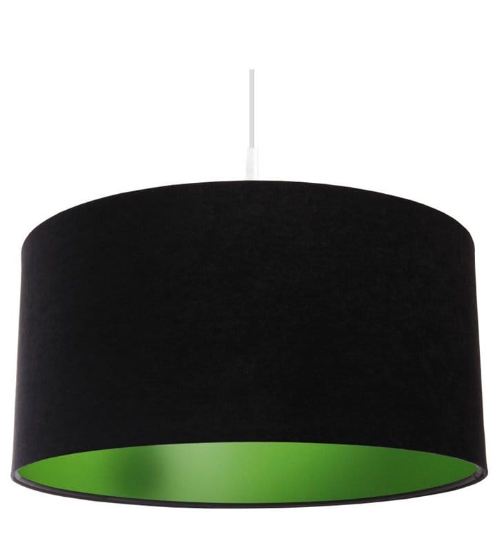 Lampa wisząca Gloria Zielona czarny abażur od wewnątrz zielony do salonu jadalni sypialni