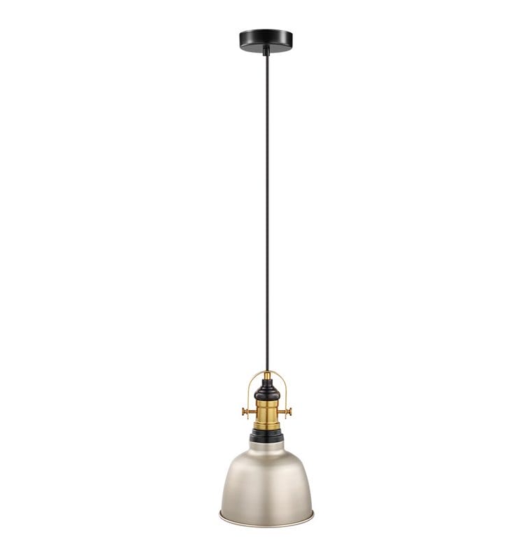 Gilwell lampa wisząca w kolorze szampana metalowa nowoczesna w stylu loftowym industrialnym vintage