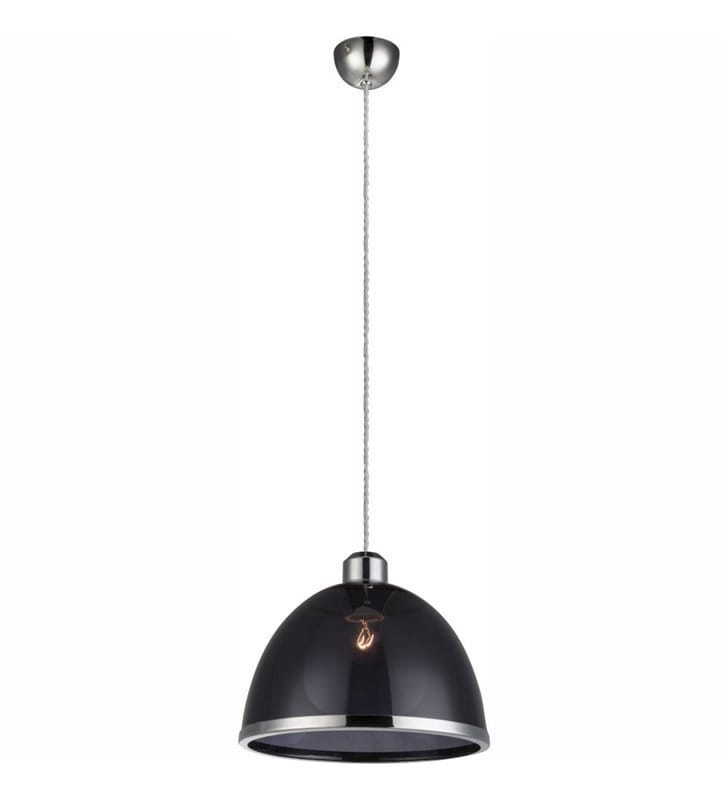 Akrylowa lampa wisząca w kolorze czarnym transparentnym Carlo średnica 23cm - OD RĘKI