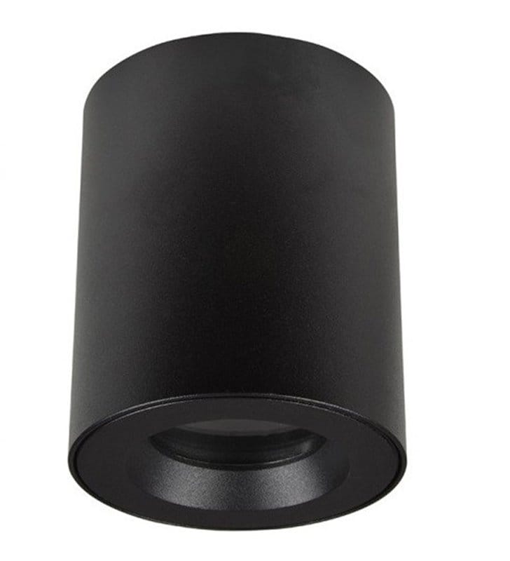 Czarna natynkowa lampa sufitowa typu downlight do łazienki IP54 Aro