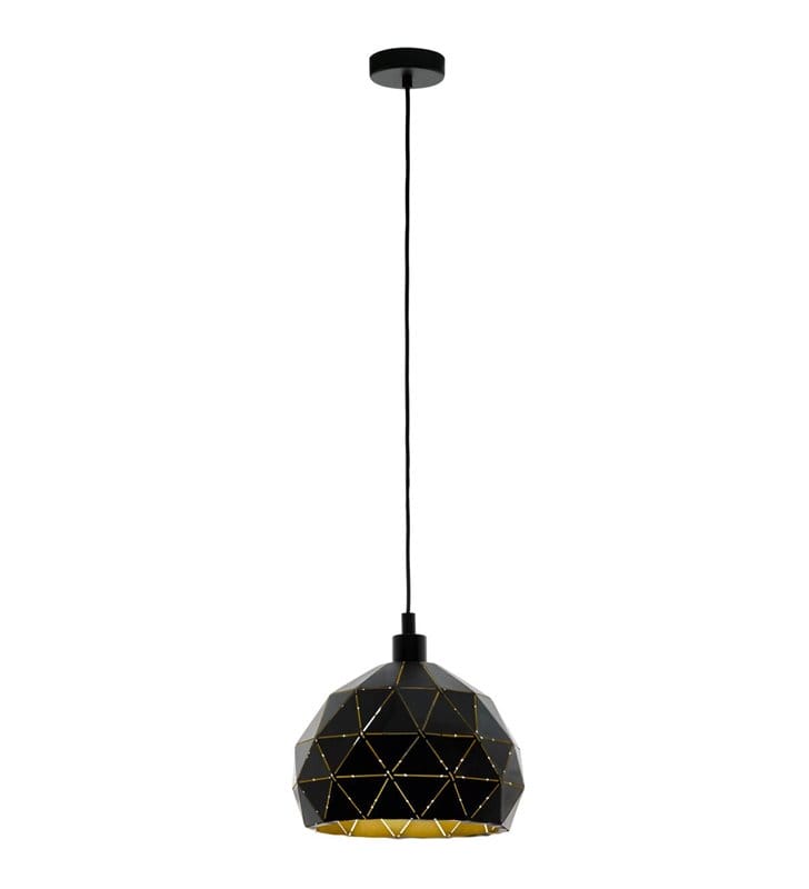 40cm kulista nowoczesna czarno złota lampa wisząca nad stół Roccaforte geometryczny wzór 1xE27 Eglo
