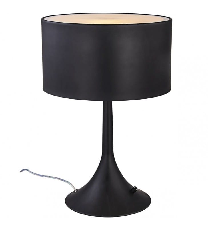 Czarna lampa stołowa nocna ze ściemniaczem Niang do wnętrz klasycznych i nowoczesnych idealna do sypialni