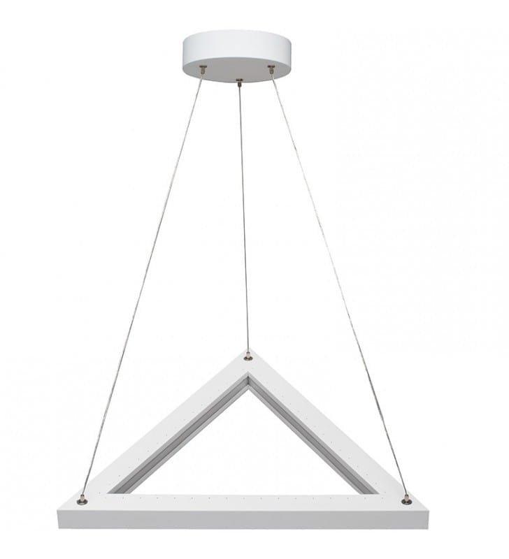 Biała trójkątna lampa wisząca z drewna Legno do salonu sypialni kuchni