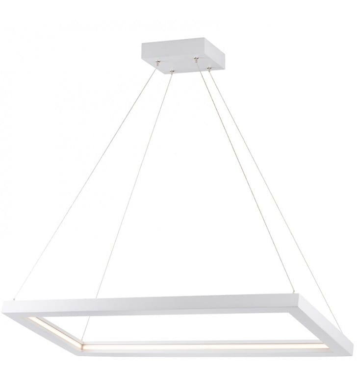 Biała prostokątna lampa Legno LED zwis do salonu sypialni jadalni kuchni nas stół