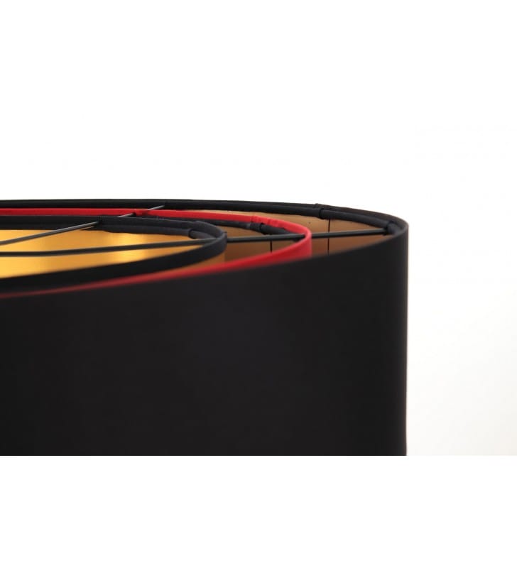Lampa wisząca Farai abażur 60cm okrągły kaskadowy w 3 kolorach czarny czerwony złoty