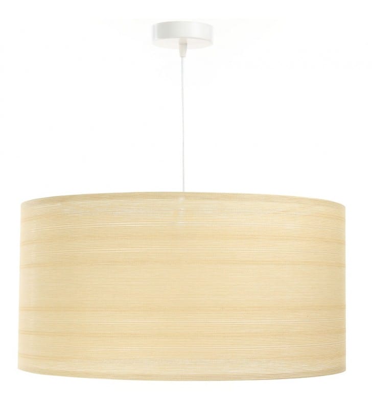 Kremowa lampa wisząca Katielo abażur tkanina strukturalna nowoczesna do salonu sypialni jadalni kuchni 3 rozmiary