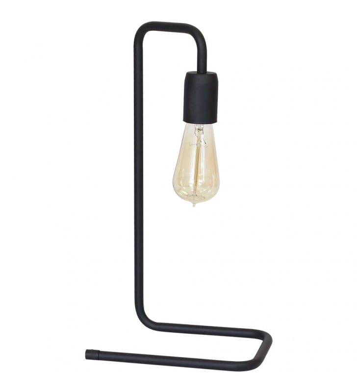 Eko czarna minimalistyczna metalowa prawa lampa stołowa w stylu loftowym industrialnym