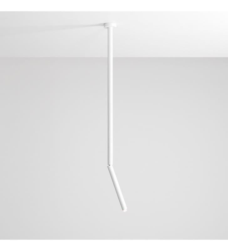 Biała stylowa oprawa sufitowa wisząca Stick wysokość 81cm