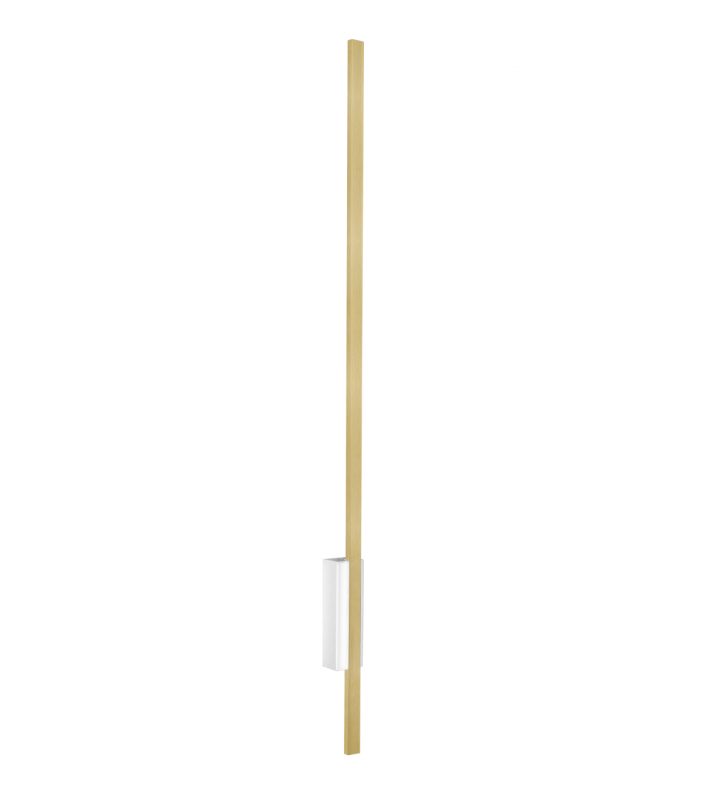 Lampa ścienna Ebora pionowa złota z białym wykończeniem minimalistyczna