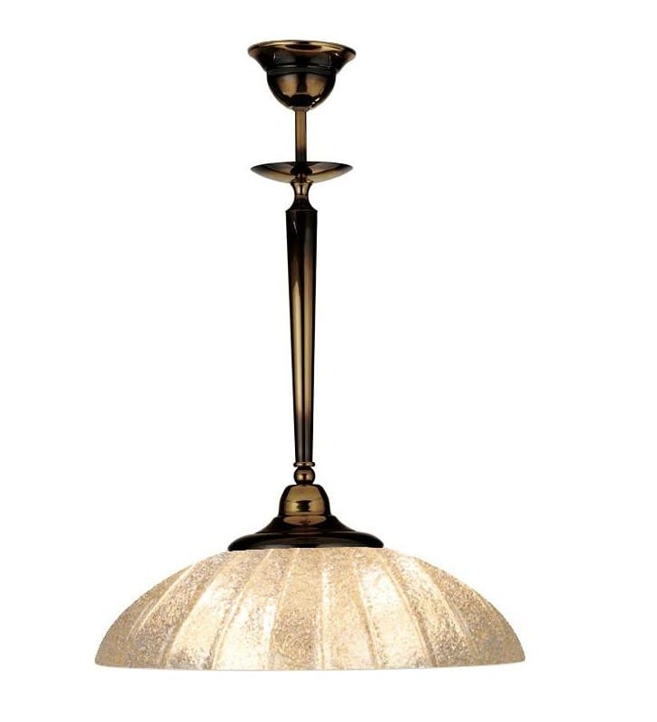 Klasyczna elegancka lampa Onyx Kryształ z mosiądzu kolor patyna mat szklany klosz 37cm do salonu sypialni do jadalni kuchni