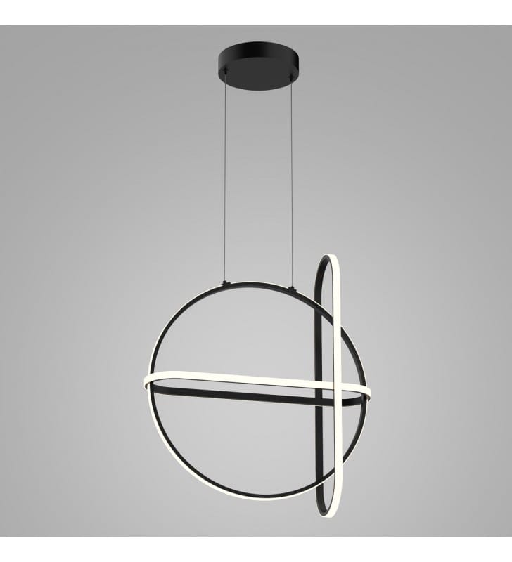 Designerska czarna lampa wisząca Cerrila LED 3000K 3 obręcze