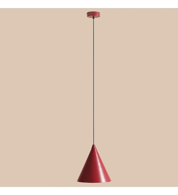 Bordowa lampa wisząca Form Red Wine metal klosz stożek do salonu sypialni kuchni jadalni Aldex