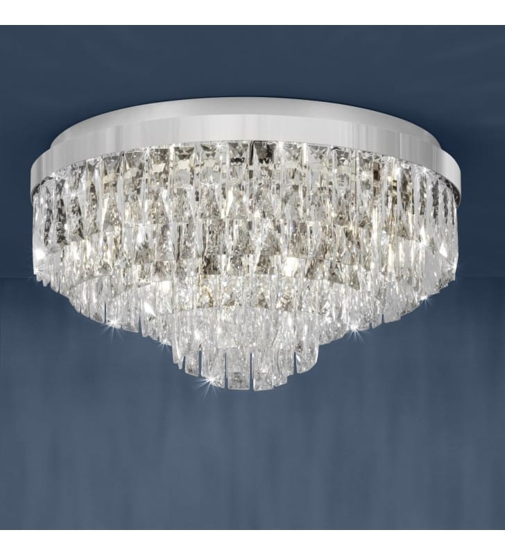 58cm plafon kryształowy Valparaiso chrom bezbarwne kryształy do salonu sypialni jadalni 11xE14