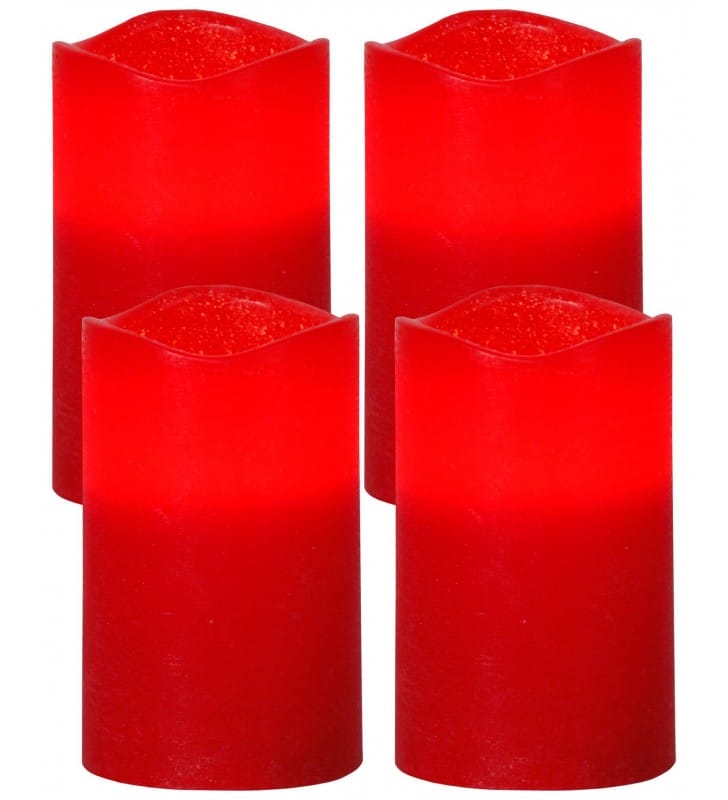 4 czerwone świece LED na baterie May