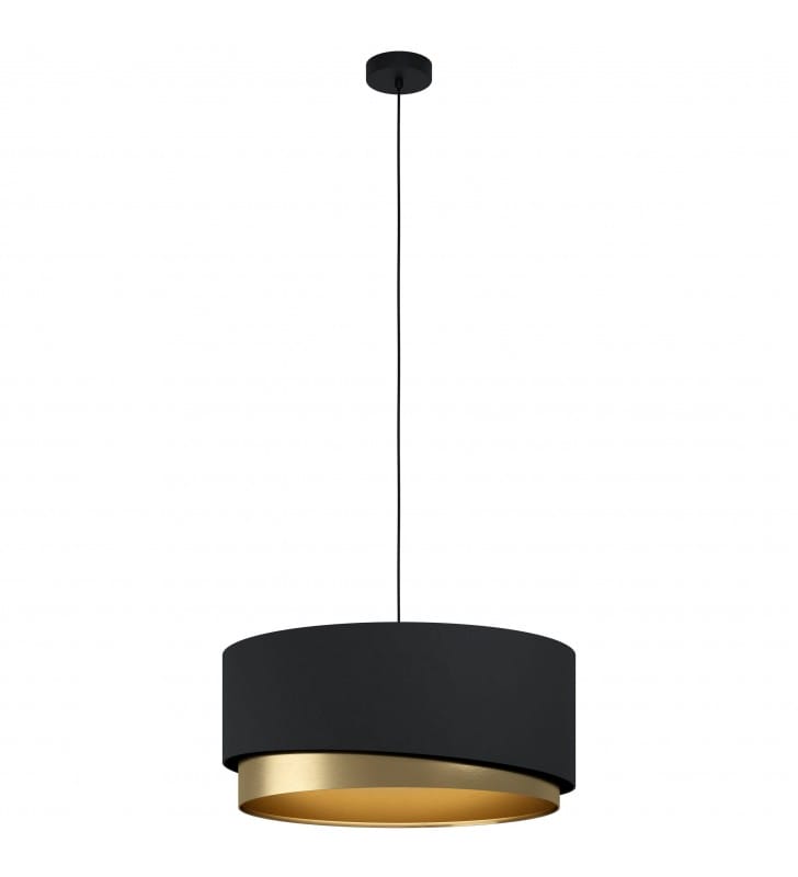 56cm lampa wisząca Manderline abażur okrągły czarny z mosiądzem elegancka stylowa do sypialni salonu jadalni nad stół