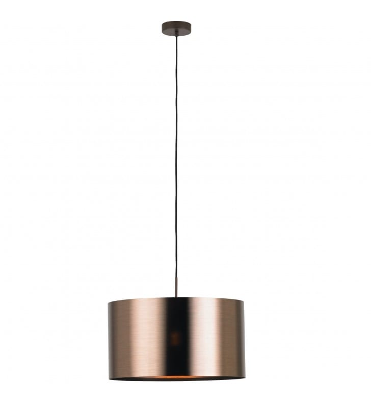 Brązowo miedziana lampa wisząca Saganto1 45cm klosz tworzywo nad stół do jadalni do salonu sypialni