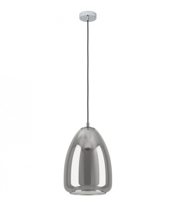 30cm szklana lampa wisząca na chromowej podsufitce Alobrase np. do kuchni lub nad stół