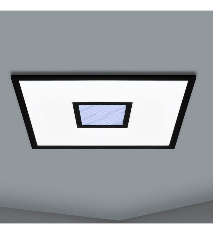 Plafon kwadratowy Bordonara 45cm LED pilot z dekoracyjnym panelem LED RGB