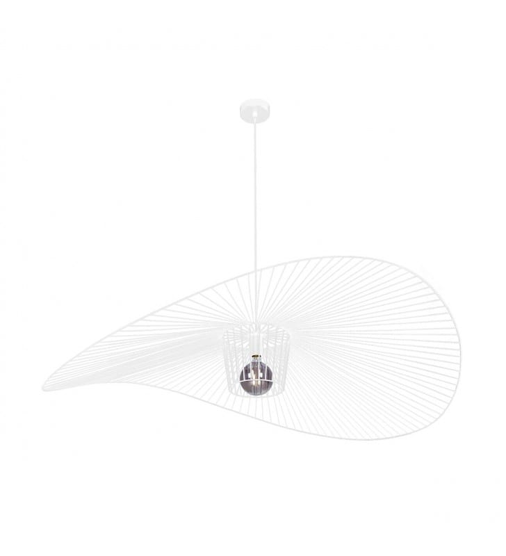 Biała nowoczesna designerska metalowa lampa wisząca Kapelusz duża