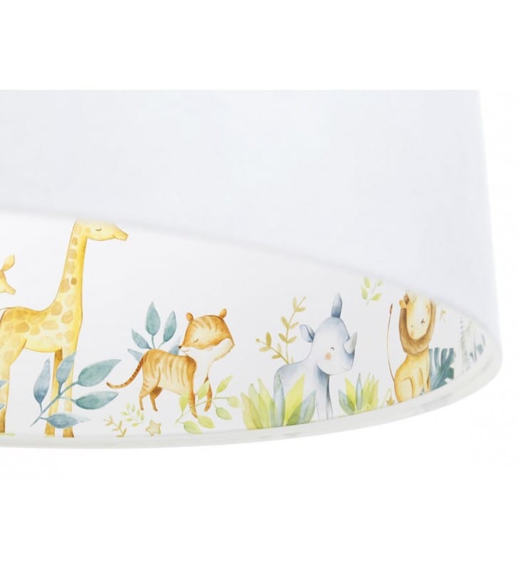 Biała lampa wisząca z kolorowym wnętrzem zwierzątka Bello1 do pokoju dziecka