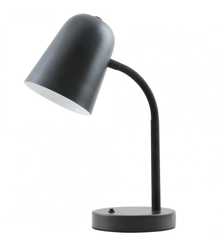 Czarna metalowa lampka biurkowa Prato E27