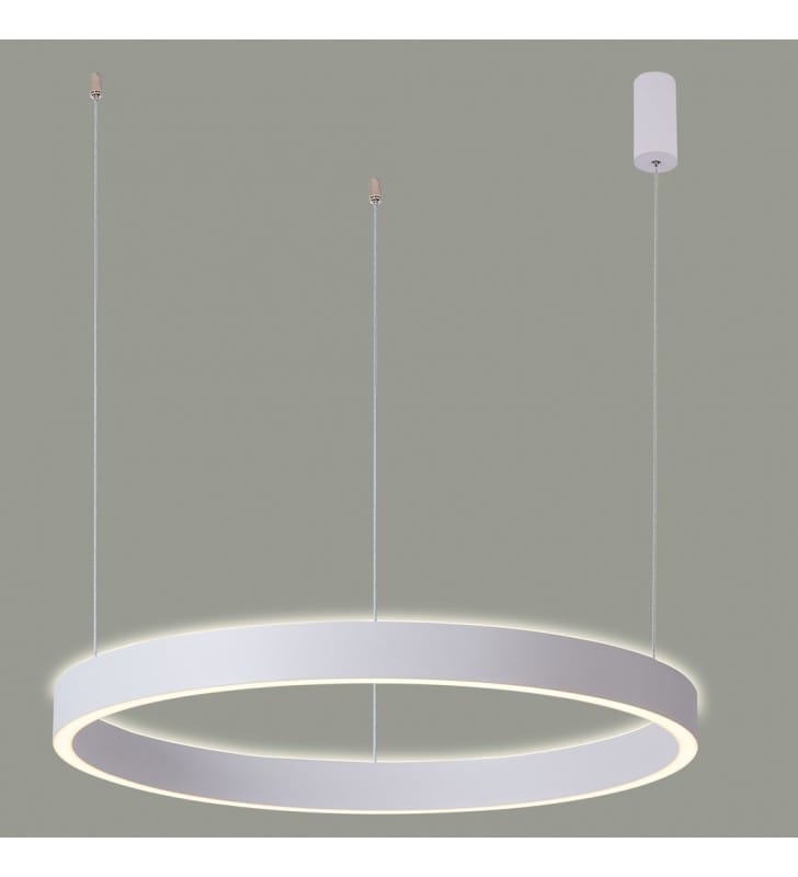 Biała 98cm duża lampa wisząca Brasco Up Down LED obręcz pierścień nowoczesna