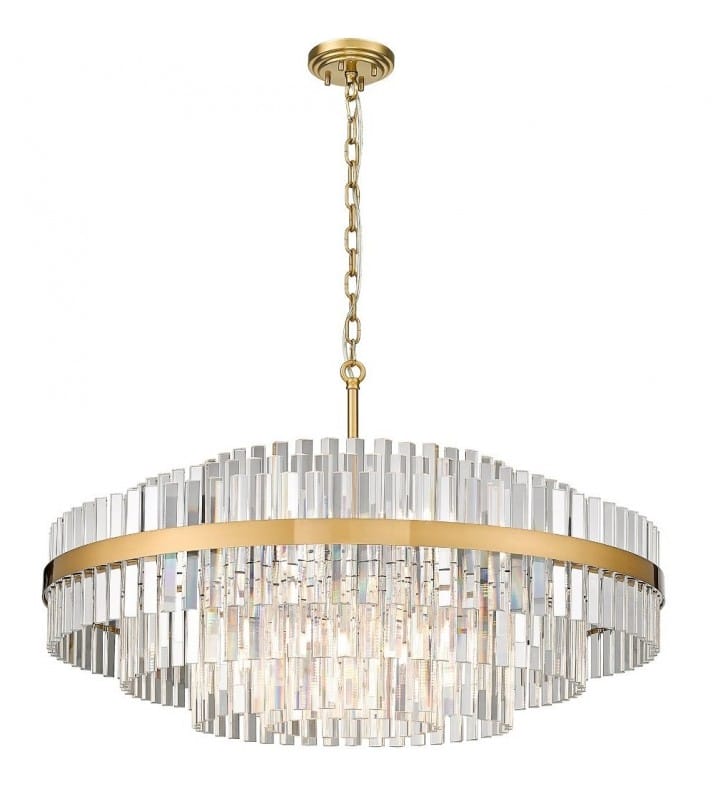Duża kryształowa lampa wisząca Constantinopol do salonu wykończenie mosiądz glamour