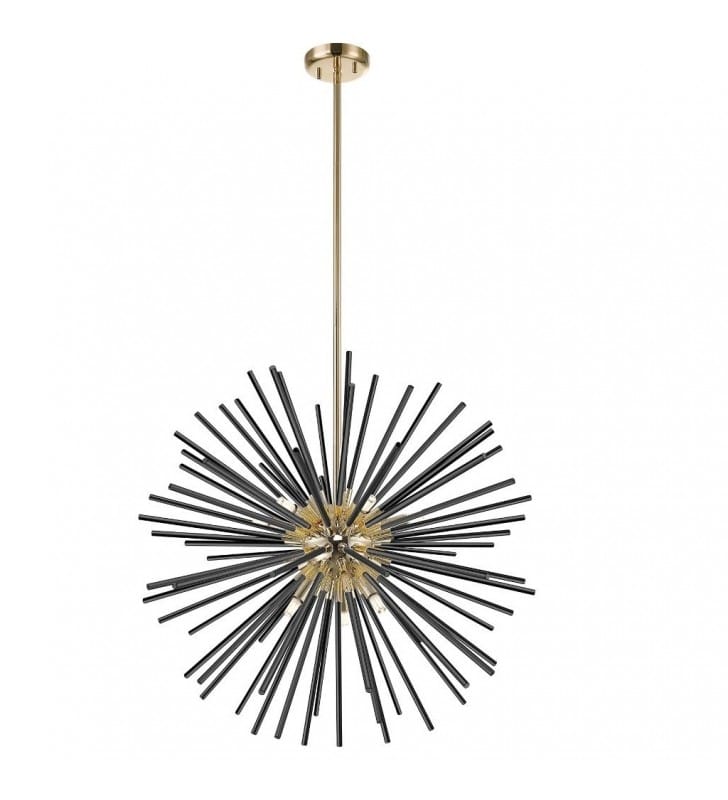 Czarno złota nowoczesna lampa wisząca Urchin do nowoczesnego salonu nad schody