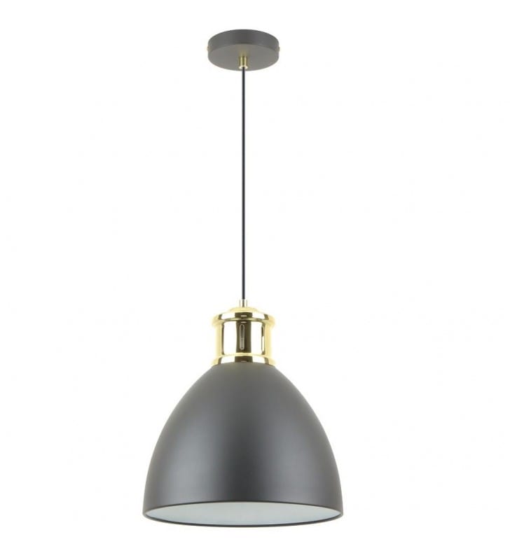 Mensa metalowa 30cm lampa wisząca do kuchni czarna ze złotym wykończeniem