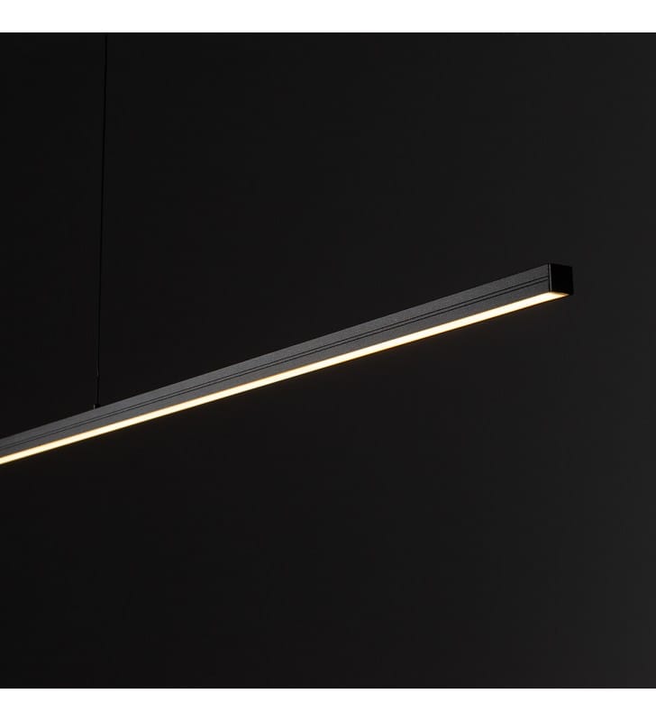 120cm wąska lampa wisząca Bar LED 4000K czarna nowoczesna nad stół blat biurko