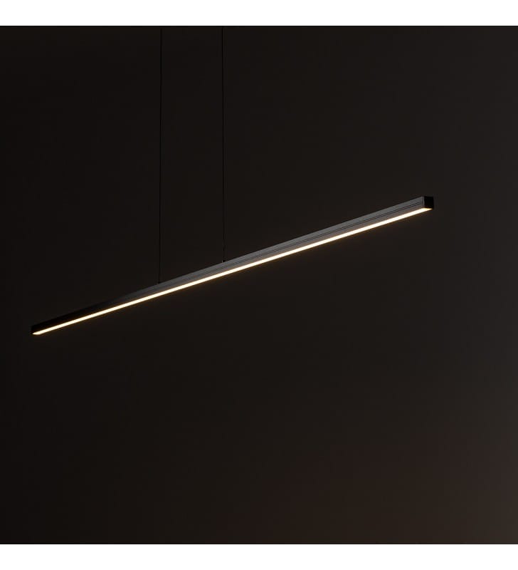 150cm nowoczesna wąska listwa wisząca Bar LED 4000K czarna do kuchni jadalni biura