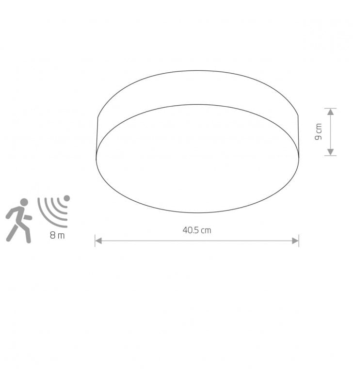 Grafitowy plafon z czujnikiem ruchu Arena Sensor 40cm metalowy na przedpokój 3xE14 Grafitowy plafon z czujnikiem ruchu Arena Sensor 40cm metalowy na przedpokój 3xE14
