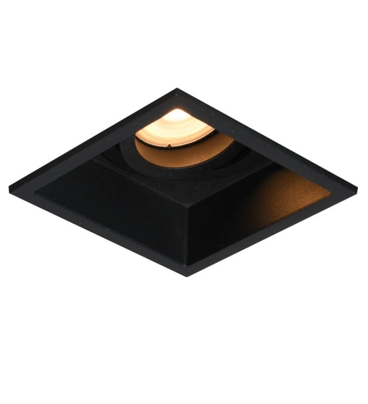 Kwadratowa czarna lampa punktowa Naro do kuchni salonu 1xGU10