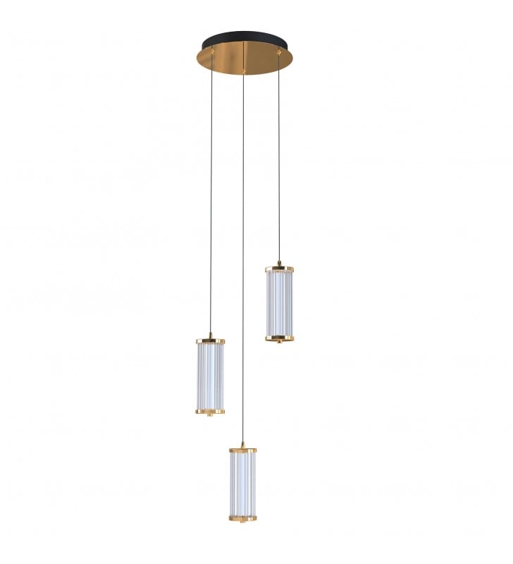 3 pkt złota lampa wisząca z pilotem Cally LED nad stół Zuma line