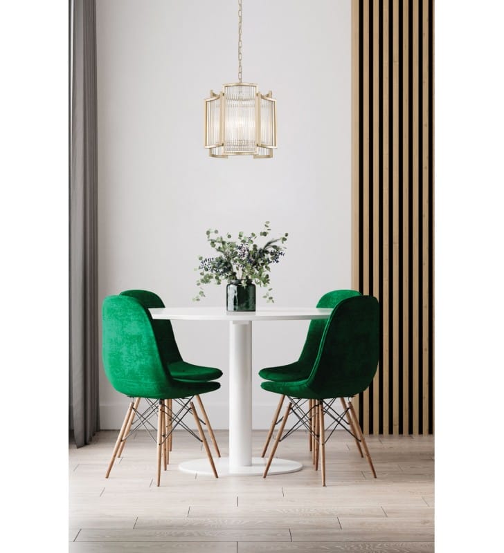 Stylowa szklana lampa wisząca na łańcuchu Sergio matowe złoto Stylowa szklana lampa wisząca na łańcuchu Sergio matowe złoto