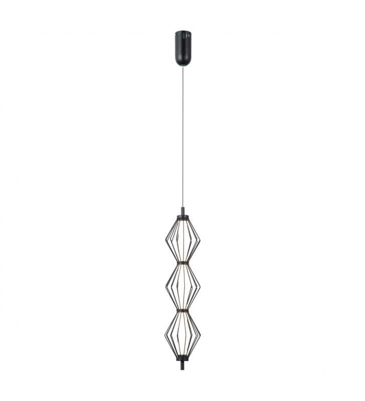 Lampa wisząca Sevil LED czarna stylowa z wysokim kloszem metalowa Lampa wisząca Sevil LED czarna stylowa z wysokim kloszem metalowa