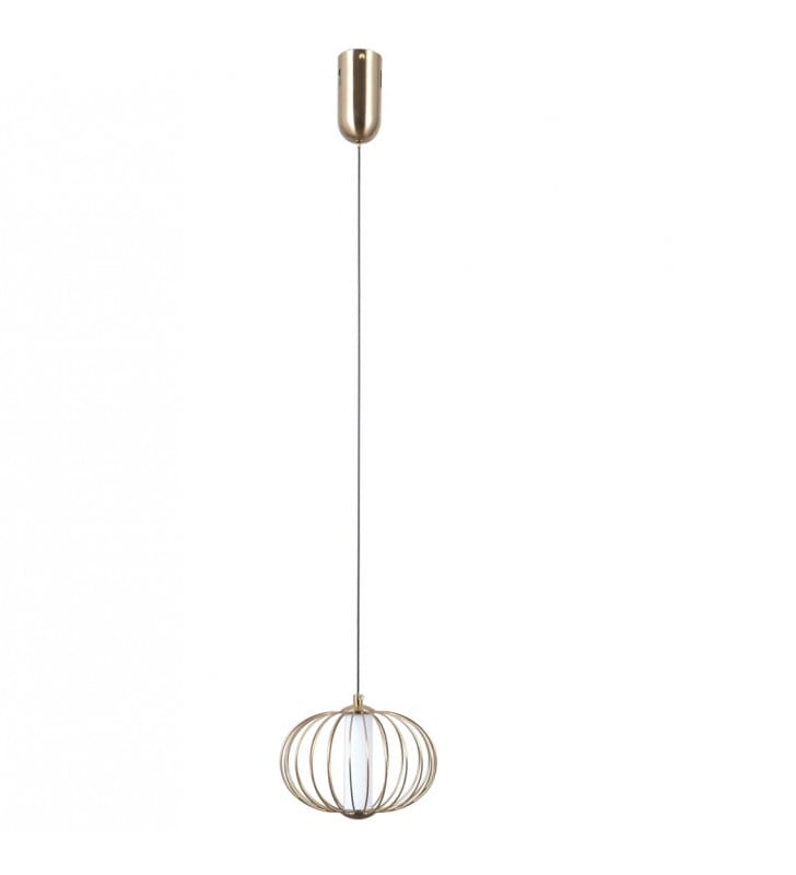 Lampa wisząca Rabel LED złota z metalu ciepła barwa światła Italux Lampa wisząca Rabel LED złota z metalu ciepła barwa światła Italux