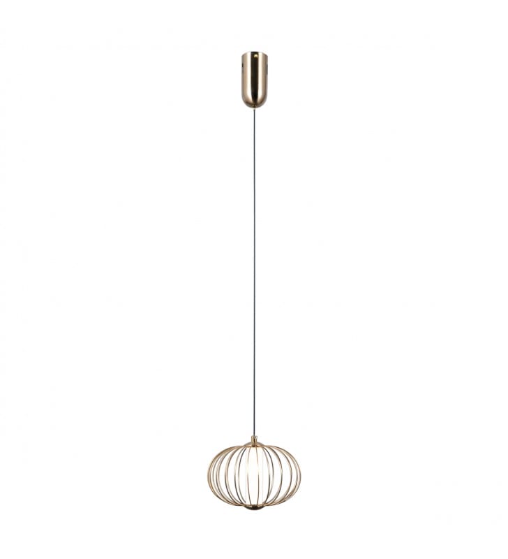Lampa wisząca Rabel LED złota z metalu ciepła barwa światła Italux Lampa wisząca Rabel LED złota z metalu ciepła barwa światła Italux