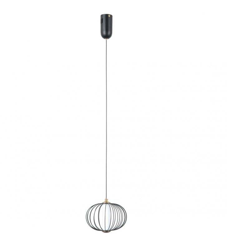 Lampa wisząca Rabel LED czarna pękata z metalu ciepła barwa światła Italux Lampa wisząca Rabel LED czarna pękata z metalu ciepła barwa światła Italux