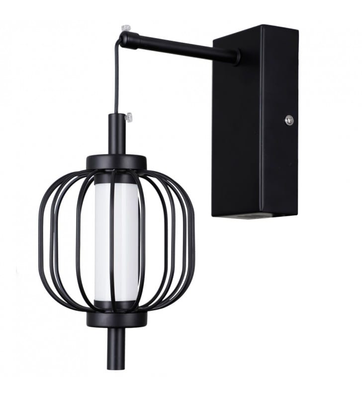 Czarna lampa ścienna z wiszącym kloszem Pedro LED Czarna lampa ścienna z wiszącym kloszem Pedro LED