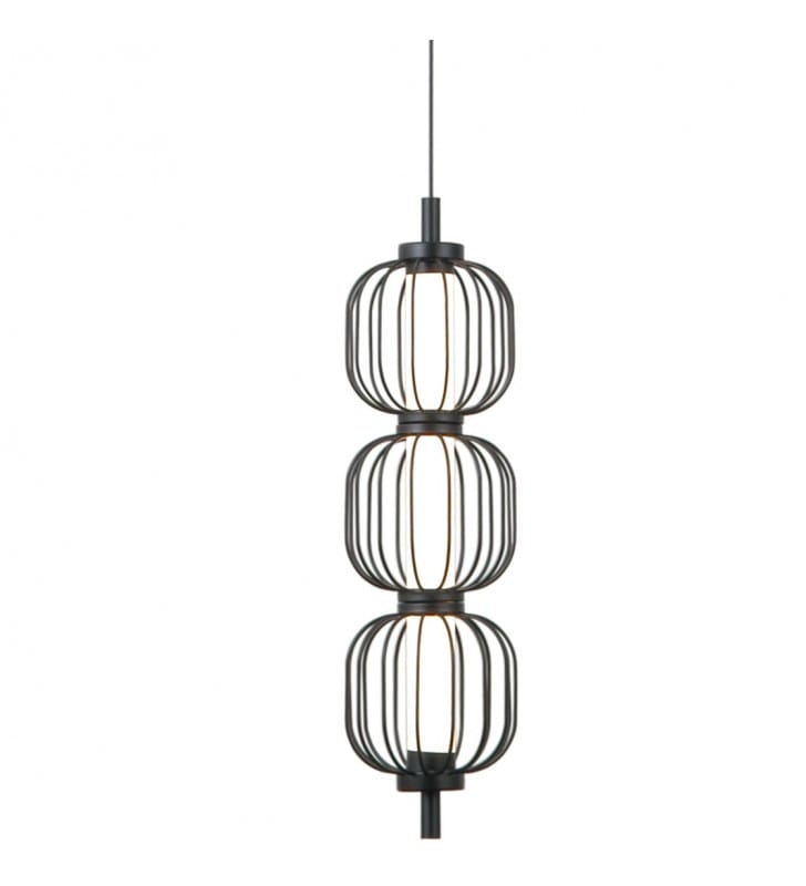 Pedro LED metalowa dekoracyjna czarna lampa wisząca z wysokim kloszem Pedro LED metalowa dekoracyjna czarna lampa wisząca z wysokim kloszem