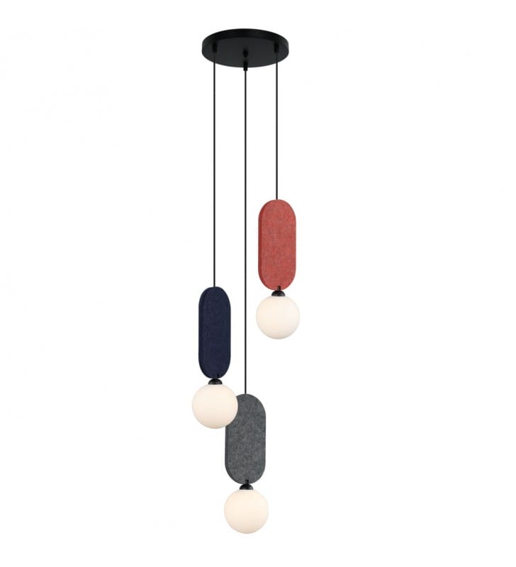 Oryginalna 3 zwisowa lampa w stylu new retro Lorenzo do salonu jadalni nad stół